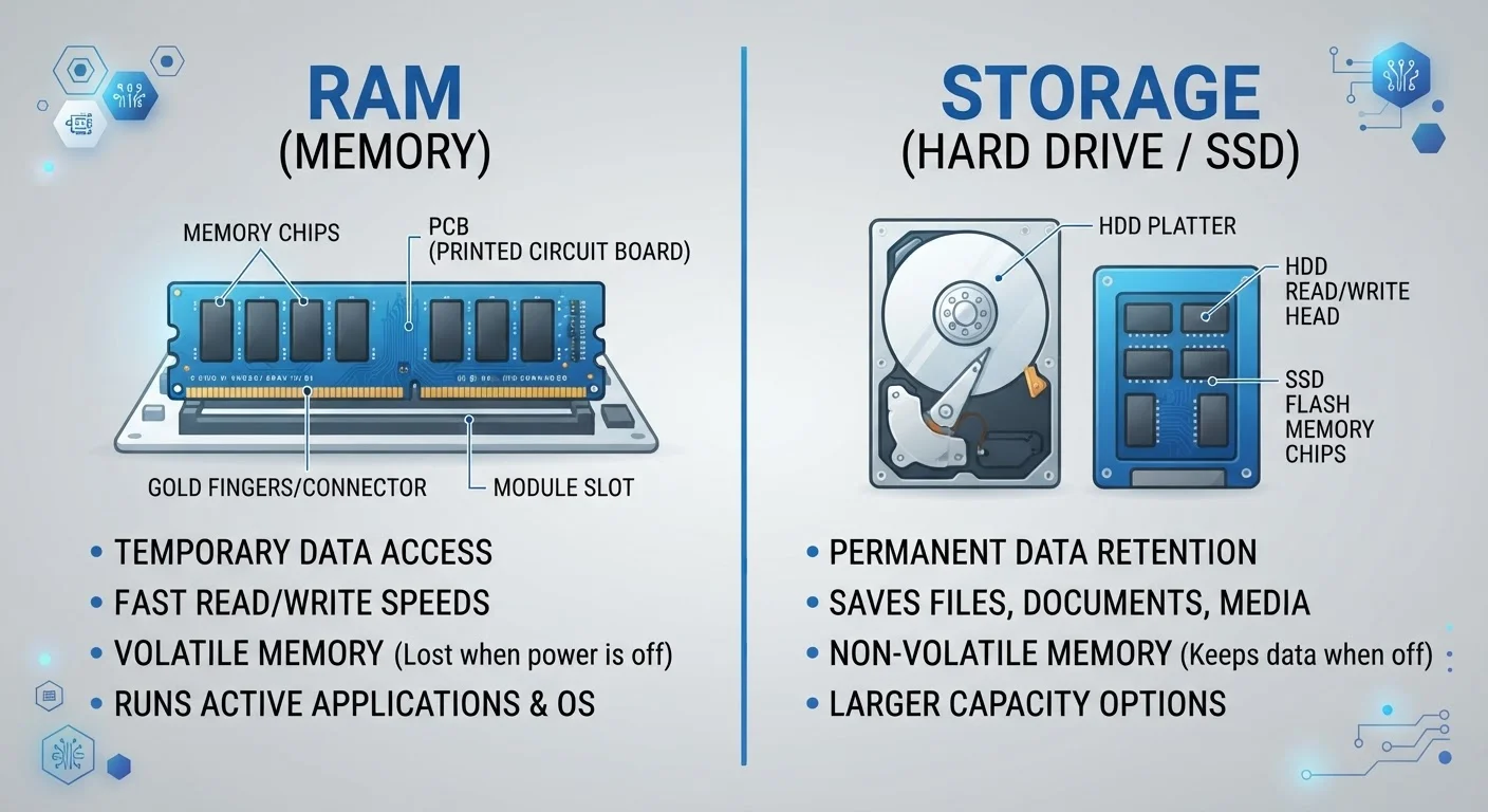 RAM vs. Storage: The Confusion That Slows People Down